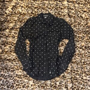 Eddie Bauer Charcoal Polka Dot Shirt